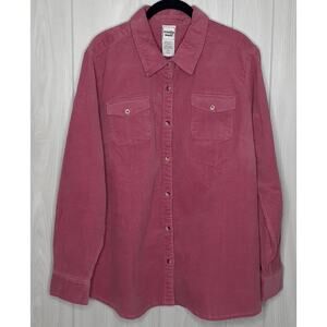 NWOT Scandia Woods Corduroy Long Sleeve Button Up Top Size  2XL